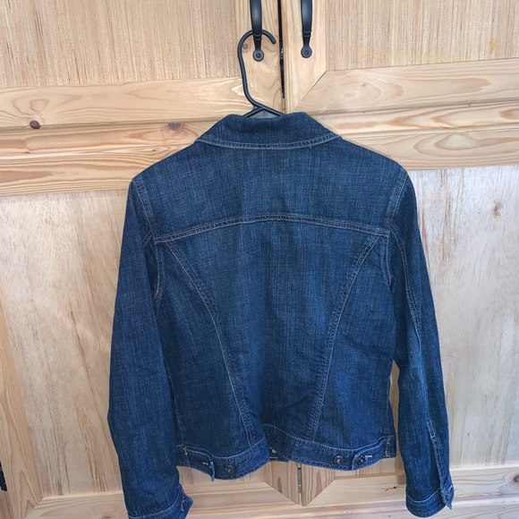 Chico’s platinum denim jean button front jacket size 1 (M/8) - Picture 4 of 6
